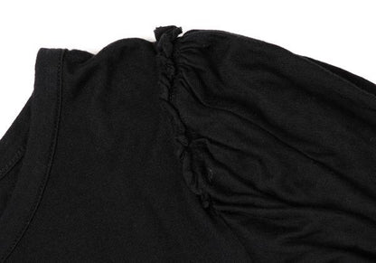 Y's Rayon Puff Sleeve Top Black Size 2