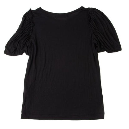 Y's Rayon Puff Sleeve Top Black Size 2