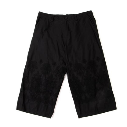 Y's Black Cotton Embroidered Wide Pants Size 2