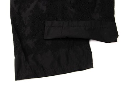 Y's Black Cotton Embroidered Wide Pants Size 2