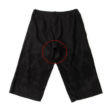Y's Black Cotton Embroidered Wide Pants Size 2