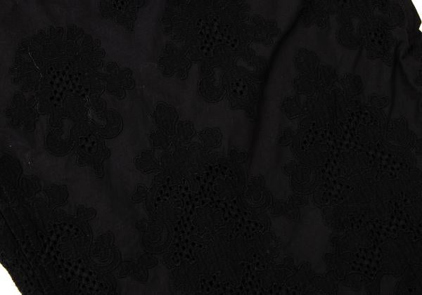 Y's Black Cotton Embroidered Wide Pants Size 2