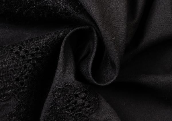 Y's Black Cotton Embroidered Wide Pants Size 2