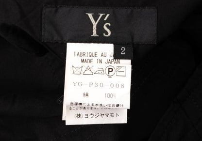 Y's Black Cotton Embroidered Wide Pants Size 2