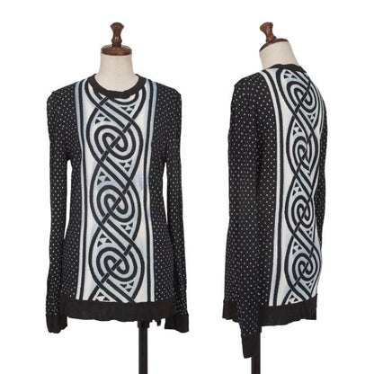 GIORGIO ARMANI Dot Graphic Print Sweater Rayon Black Size M