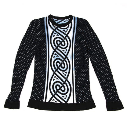 GIORGIO ARMANI Dot Graphic Print Sweater Rayon Black Size M