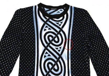 GIORGIO ARMANI Dot Graphic Print Sweater Rayon Black Size M