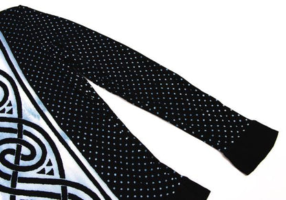 GIORGIO ARMANI Dot Graphic Print Sweater Rayon Black Size M