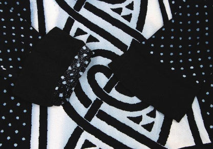 GIORGIO ARMANI Dot Graphic Print Sweater Rayon Black Size M