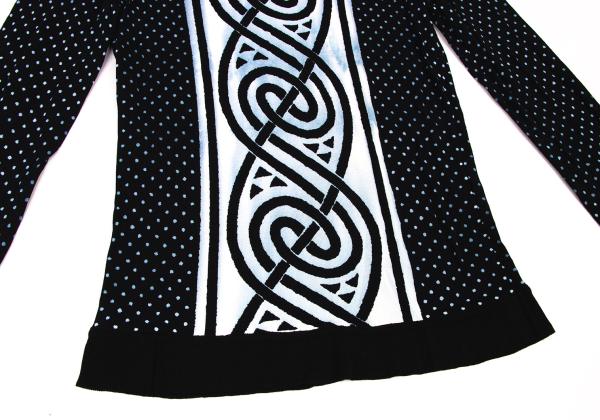 GIORGIO ARMANI Dot Graphic Print Sweater Rayon Black Size M
