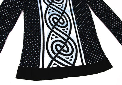 GIORGIO ARMANI Dot Graphic Print Sweater Rayon Black Size M