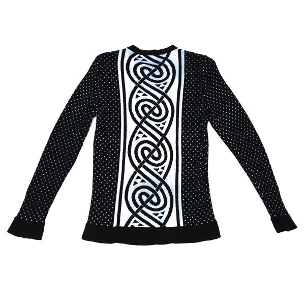 GIORGIO ARMANI Dot Graphic Print Sweater Rayon Black Size M
