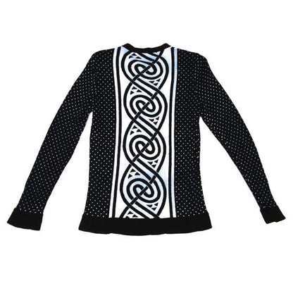GIORGIO ARMANI Dot Graphic Print Sweater Rayon Black Size M