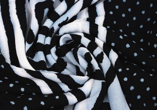 GIORGIO ARMANI Dot Graphic Print Sweater Rayon Black Size M