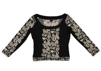 Jean Paul GAULTIER FEMME Botanical Print Top Black Size 40