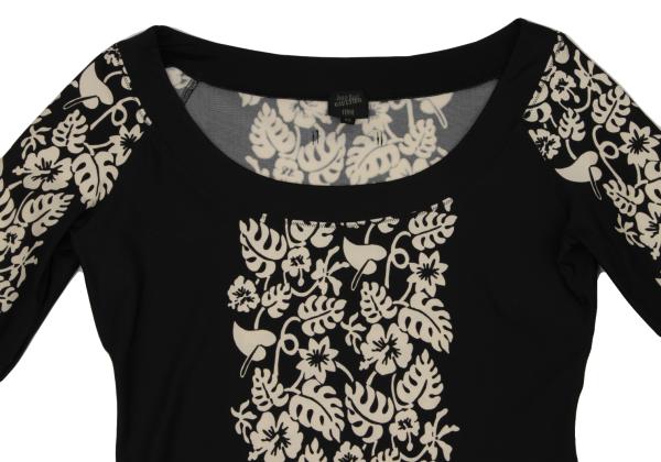Jean Paul GAULTIER FEMME Botanical Print Top Black Size 40