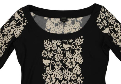 Jean Paul GAULTIER FEMME Botanical Print Top Black Size 40