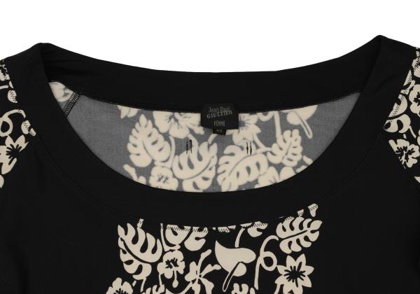 Jean Paul GAULTIER FEMME Botanical Print Top Black Size 40