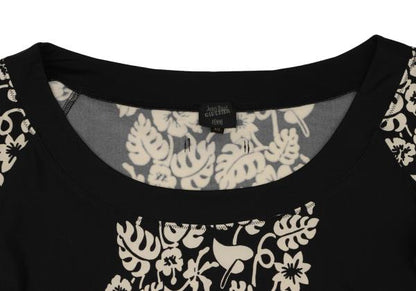 Jean Paul GAULTIER FEMME Botanical Print Top Black Size 40