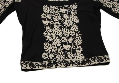 Jean Paul GAULTIER FEMME Botanical Print Top Black Size 40