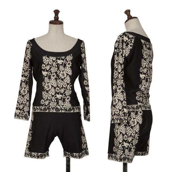 Jean Paul GAULTIER FEMME Botanical Print Top Black Size 40