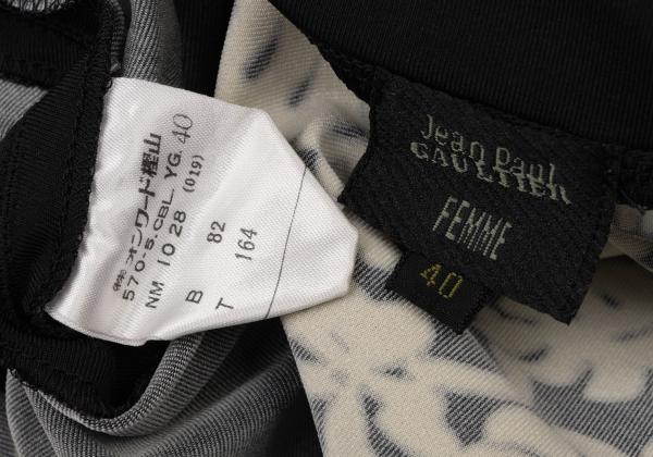 Jean Paul GAULTIER FEMME Botanical Print Top Black Size 40