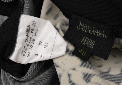 Jean Paul GAULTIER FEMME Botanical Print Top Black Size 40