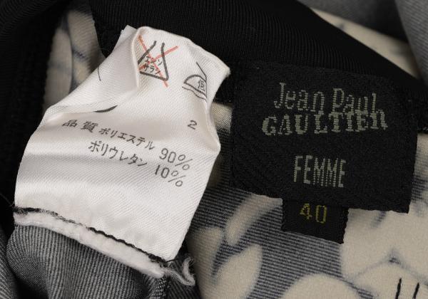 Jean Paul GAULTIER FEMME Botanical Print Top Black Size 40