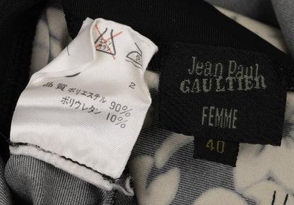 Jean Paul GAULTIER FEMME Botanical Print Top Black Size 40