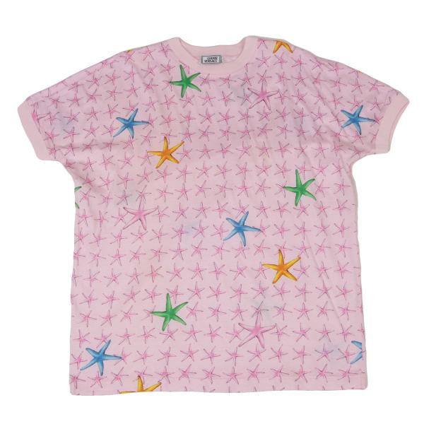 GIANNI VERSACE Cotton Starfish Print T-Shirt Pink Size M