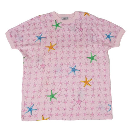 GIANNI VERSACE Cotton Starfish Print T-Shirt Pink Size M
