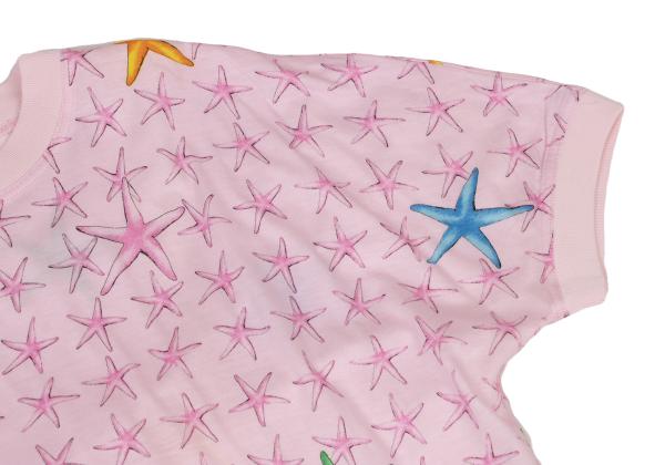 GIANNI VERSACE Cotton Starfish Print T-Shirt Pink Size M
