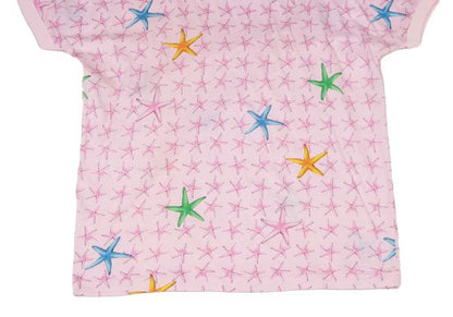 GIANNI VERSACE Cotton Starfish Print T-Shirt Pink Size M