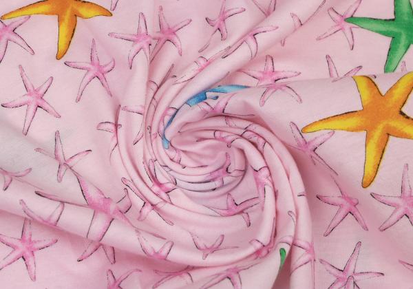 GIANNI VERSACE Cotton Starfish Print T-Shirt Pink Size M