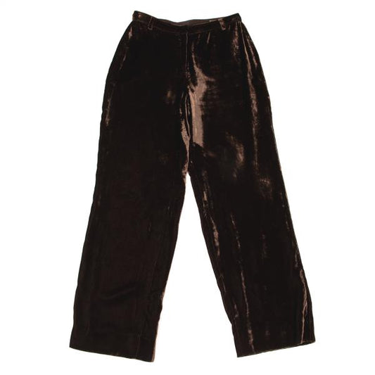 GIANNI VERSACE Velour Straight Pants Brown Size 40