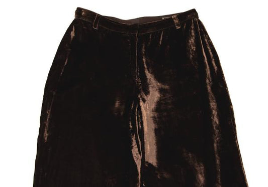 GIANNI VERSACE Velour Straight Pants Brown Size 40
