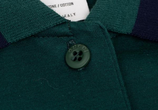 GUCCI Cotton Pocket Logo Embroidered Shirt Green/Navy Polo Size S