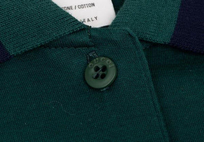 GUCCI Cotton Pocket Logo Embroidered Shirt Green/Navy Polo Size S