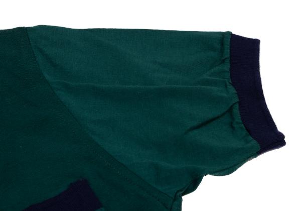 GUCCI Cotton Pocket Logo Embroidered Shirt Green/Navy Polo Size S