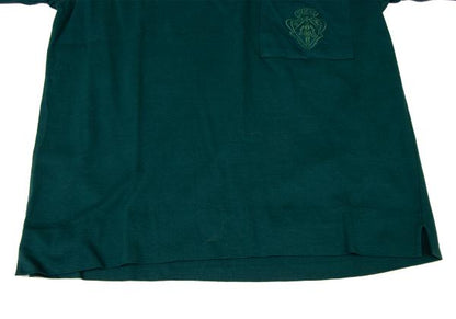GUCCI Cotton Pocket Logo Embroidered Shirt Green/Navy Polo Size S