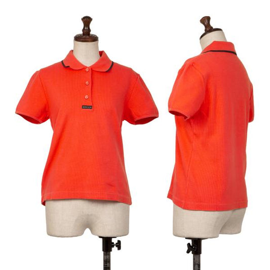 GUCCI Cotton Logo Patch Polo Shirt Red Size M