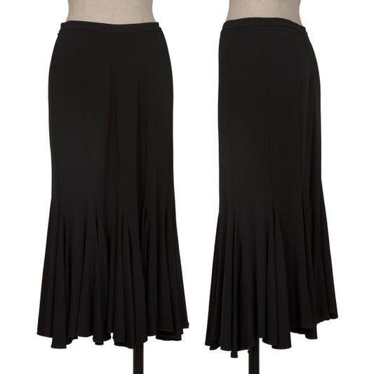 GIORGIO ARMANI Rayon Paneled Flare Skirt Black Size 44