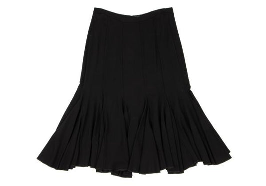 GIORGIO ARMANI Rayon Paneled Flare Skirt Black Size 44