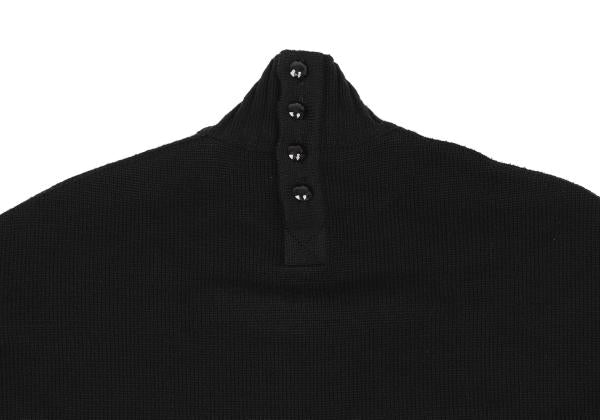 FENDI Wool Bias Line High Neck Sweater Black/Red Size 44