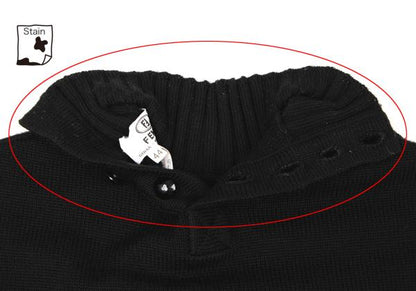 FENDI Wool Bias Line High Neck Sweater Black/Red Size 44