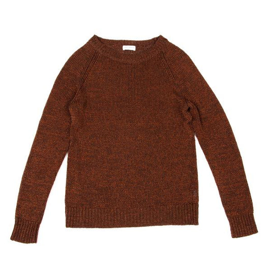 DRIES VAN NOTEN Linen Raglan Sweater Orange Brown Size S
