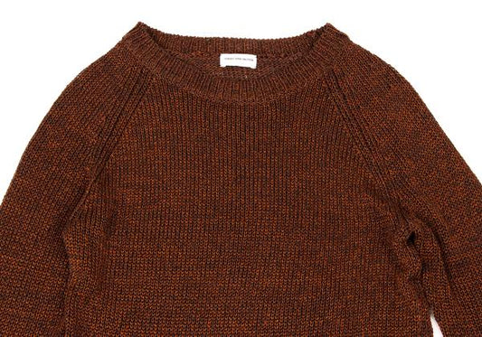 DRIES VAN NOTEN Linen Raglan Sweater Orange Brown Size S