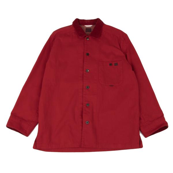 Papas Corduroy Collar Paneled Coverall Red Size L