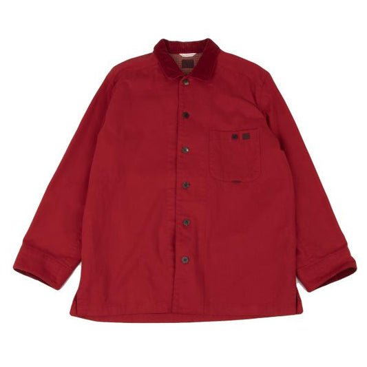Papas Corduroy Collar Paneled Coverall Red Size L