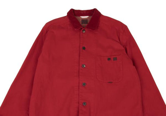 Papas Corduroy Collar Paneled Coverall Red Size L